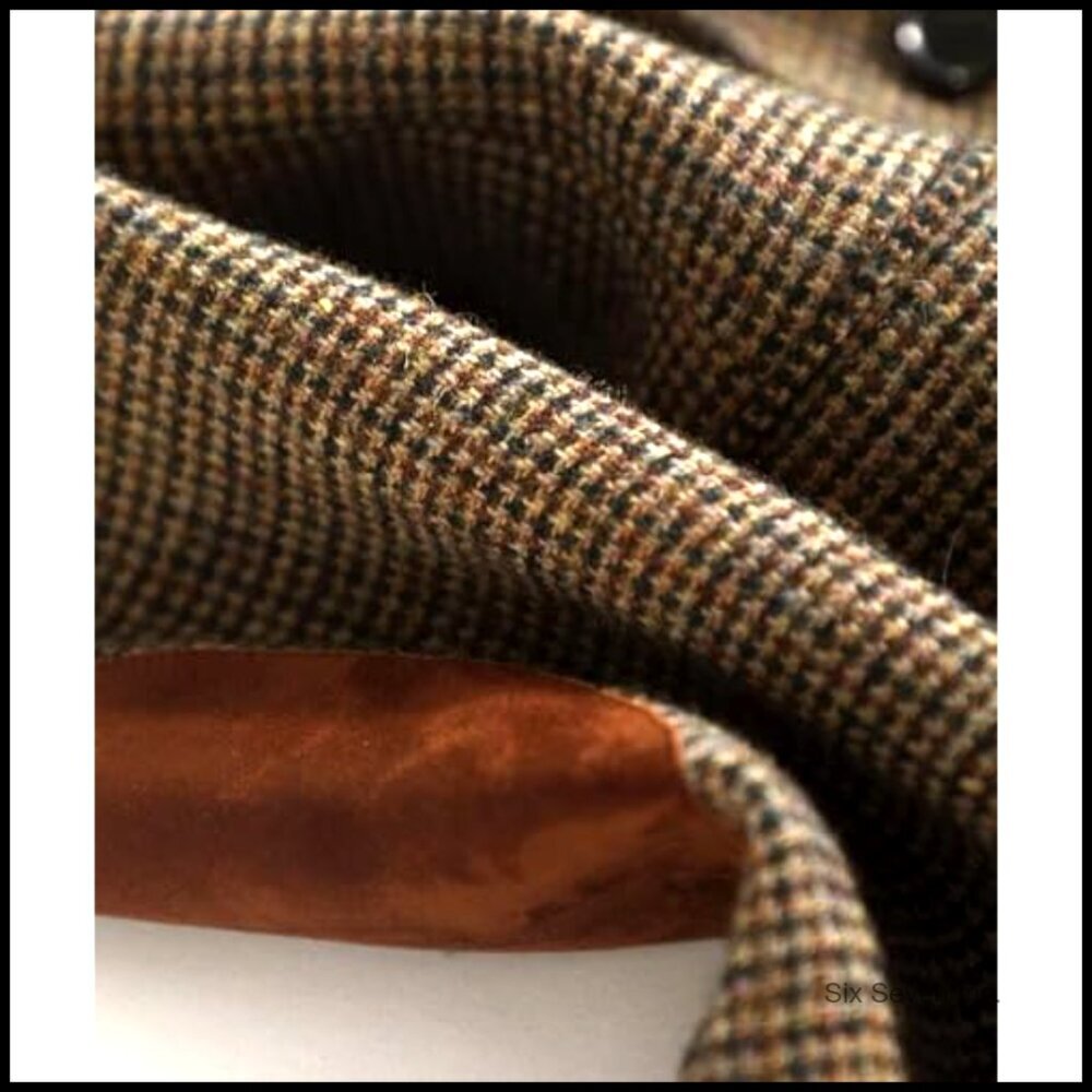 Wool Blend Blazer Jacket Single Breasted Lapel Plaid Business Work Coat - Picture 7 of 7